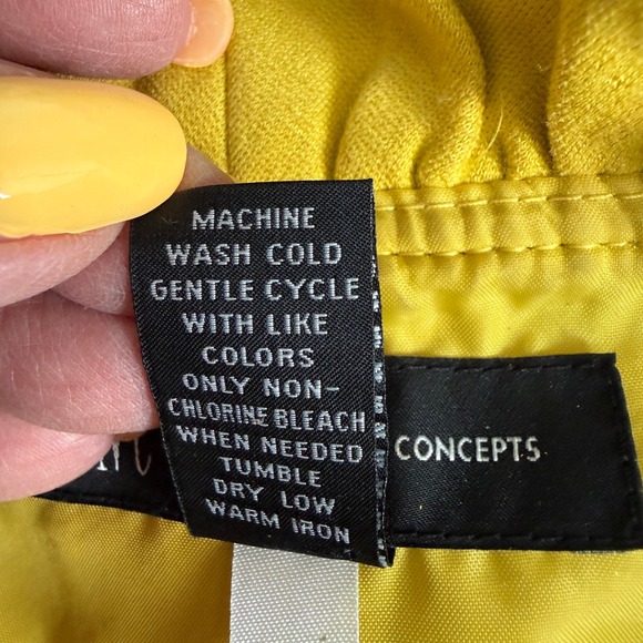 INC International Concepts Womens Yellow Ruffle Front Ponte Knit Jacket Large - Picture 5 of 8